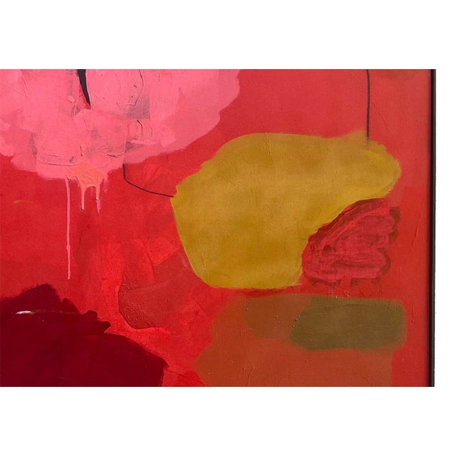 Large Abstract Painting in Rich Red Colors by Artist John Luckett, 48” X 60” For Sale In Palm Springs - Image 6 of 8