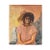 Orange Tall Portrait Painting of a Woman in a Hat at Sunset, Clair Seglem For Sale - Image 8 of 8