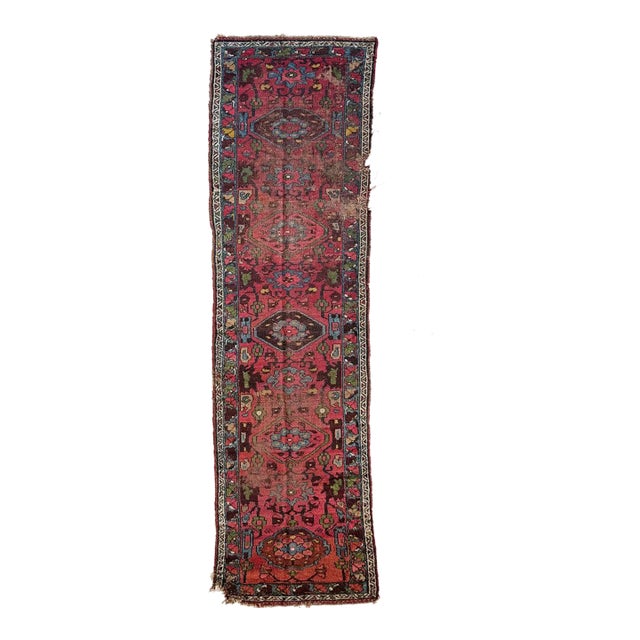 1920s Lilihan with Deep Pinks, Ocean Blues, and Nice Greens Rug 2.10 x 10.6 For Sale