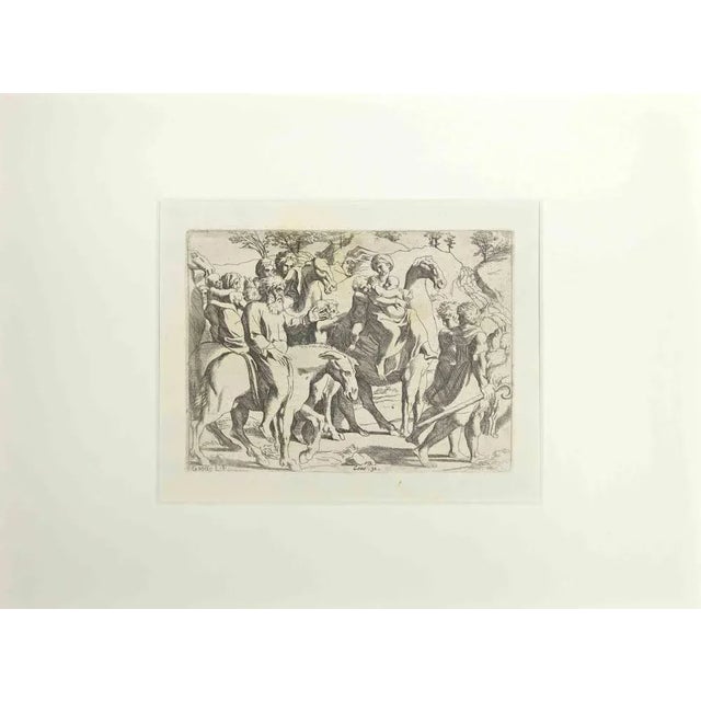 Giovanni Lanfranco, Genesis 31, Old Testament Story, Etching, 1600s For Sale - Image 3 of 3