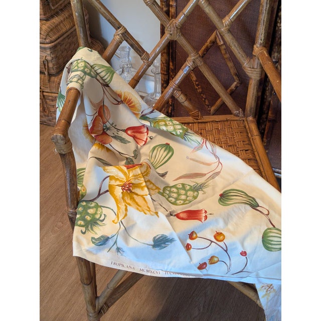 Gaston Y Daniela "Tropicana" Vintage 1996 Handprint Fabric — 4 Continuous Yards For Sale In Orlando - Image 6 of 10