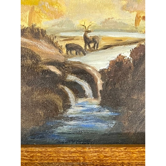 Wood Vintage Texas Folk Art Landscape in Rustic Wood Frame For Sale - Image 7 of 13
