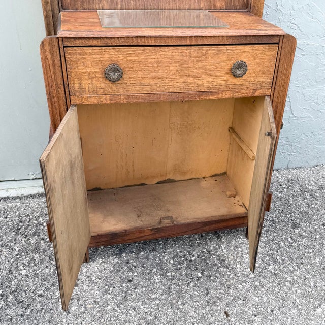 Antique Tiger Oak Hall Tree For Sale - Image 10 of 12