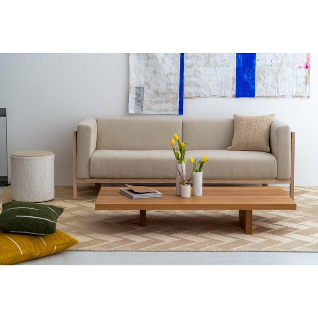 Two-Seater Sofa in Oak and Anthracite Fabric by Julien Renault For Sale - Image 11 of 15