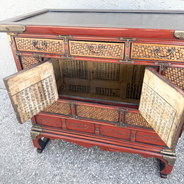 Vintage Chinese Tansu Style Wooden Cabinet For Sale - Image 4 of 6