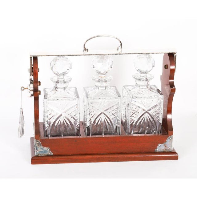 Late 20th Century English Silver-Plated 3-Bottle Tantalus, Set of 4 For Sale - Image 11 of 14