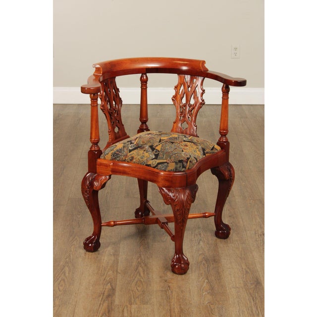 Chippendale Chippendale Style Pair Of Mahogany Ball And Claw Corner Chairs For Sale - Image 3 of 12