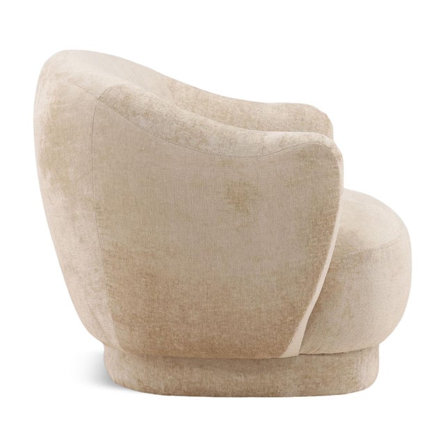 Contemporary Light Sand Velvet Contemporary Accent Chair For Sale - Image 3 of 7