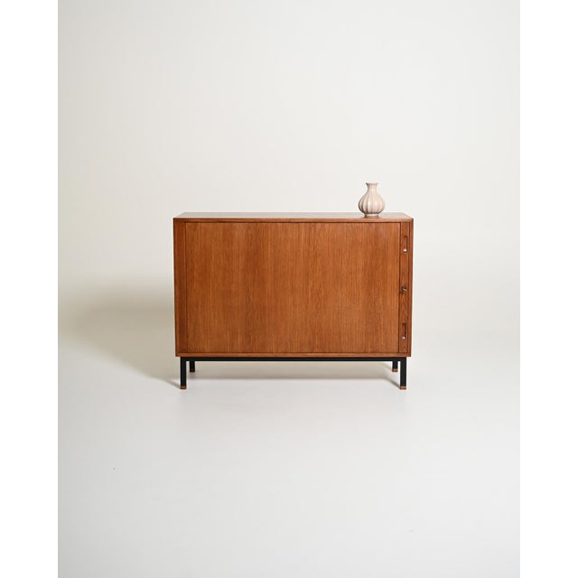 Vintage Scandinavian Oak Sideboard with Roller Shutter, 1960s For Sale - Image 3 of 10