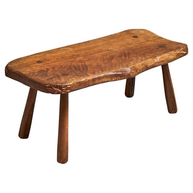 Wabi-Sabi Live Edge Coffee Table in Oak, 1960s For Sale - Image 11 of 11