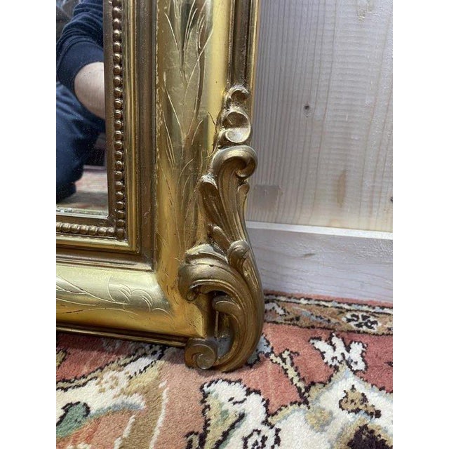 Louis Philippe Mirror with Gold Pediment For Sale - Image 6 of 7