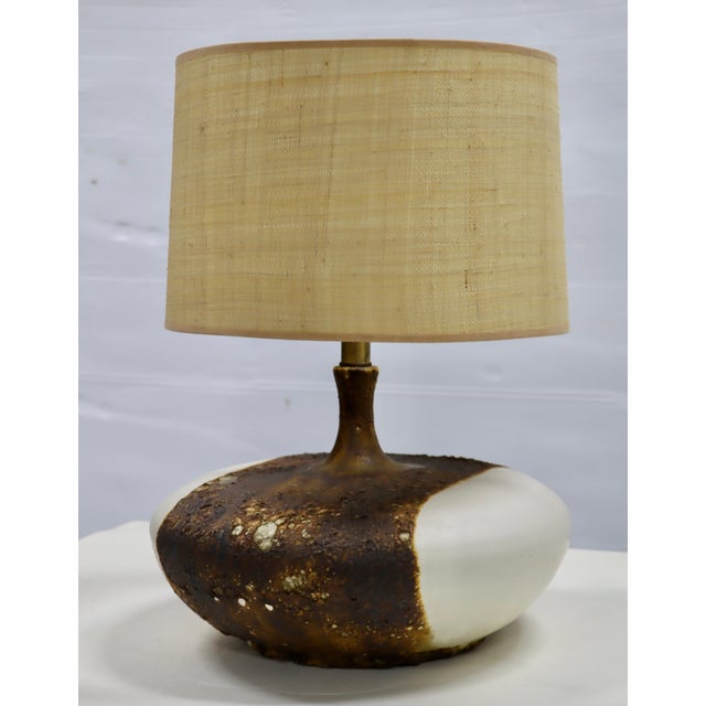 Ceramic 1960's Volcanic Lava Glazed Table Lamp For Sale - Image 7 of 12