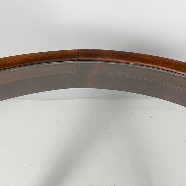 Brown Art Deco Italian Round Coffee Table in Wood and Glass, 1930s For Sale - Image 8 of 14