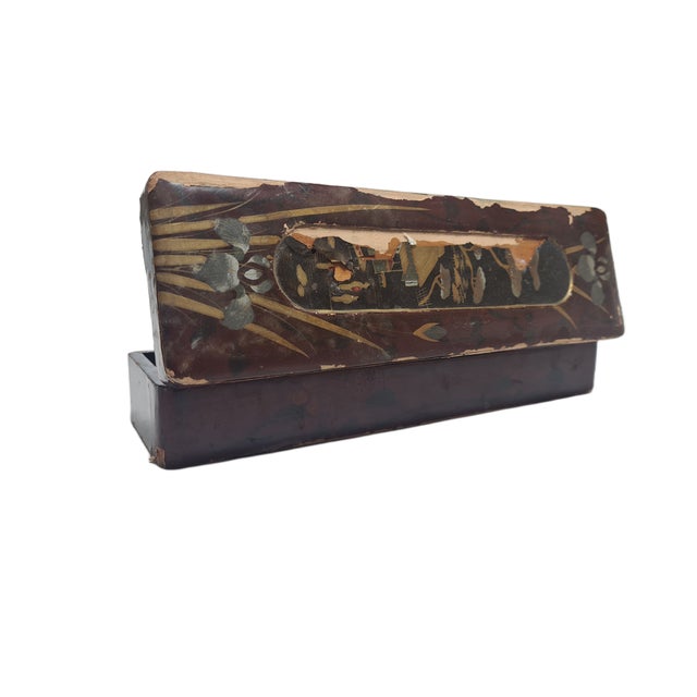 Black Japanese Lacquerware Box, 1950s For Sale - Image 8 of 13