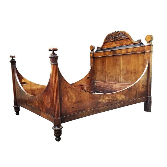Antique Double Bed in Walnut, 1800 For Sale - Image 6 of 6