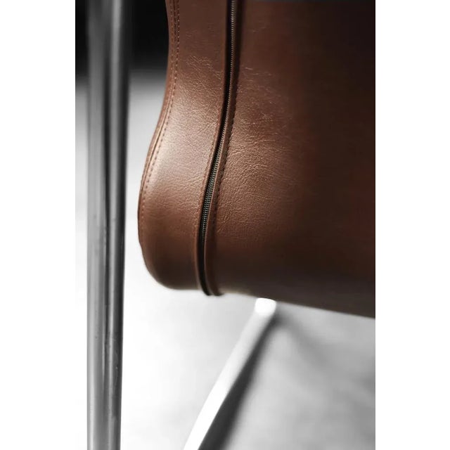 Mid-Century Modern German 2-Seater Brown Steel Frame Lounge Sofa, 1970s For Sale - Image 18 of 18