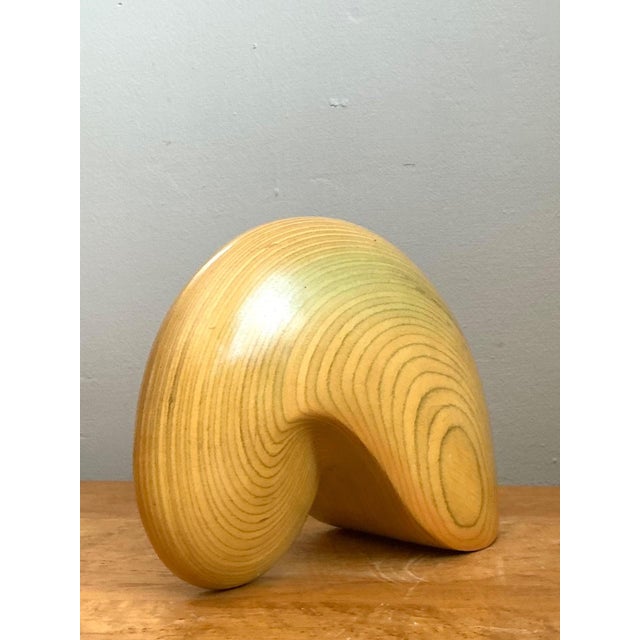 Wood Vintage Abstract Wood Nautilus Shell Sculpture For Sale - Image 7 of 12