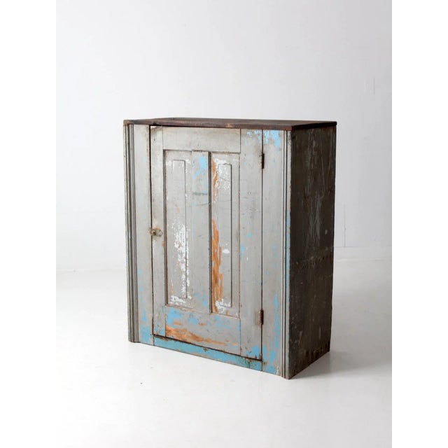 Antique Rustic Farmhouse Cupboard Cabinet For Sale - Image 4 of 12