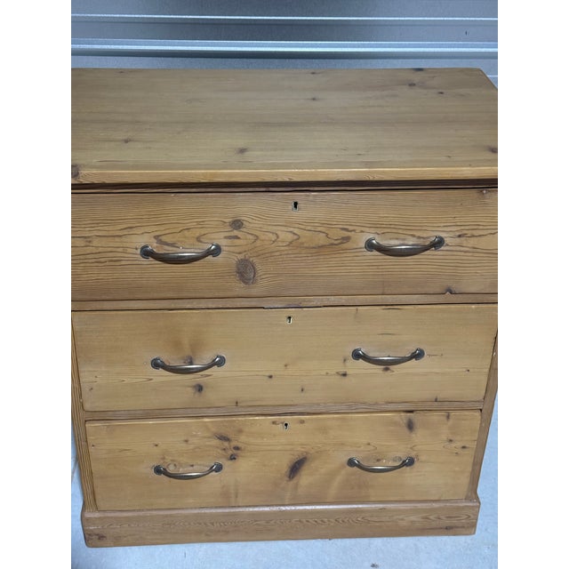 Wood Antique Pine Three Drawers - Chest of Drawers From England For Sale - Image 7 of 18