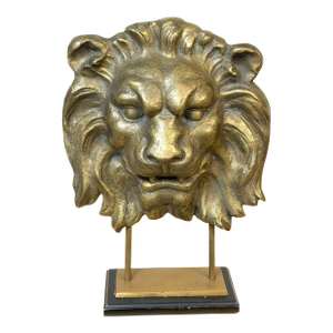Large Finely Cast Bronze Lion Mask, Museum Mounted 20th Century
