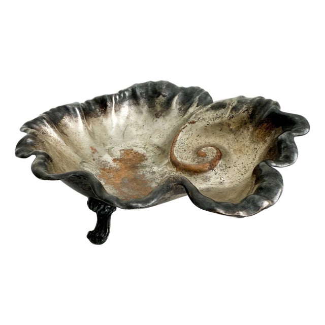 Vintage Silverplate Nautilus Footed Bowl For Sale