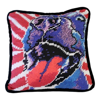 Organic Cotton Sateen Americana "Rex" F/D Pillow, Custom, Original For Sale