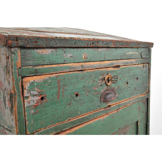 Green Industrial Wooden Cabinet, 1950s For Sale - Image 8 of 13