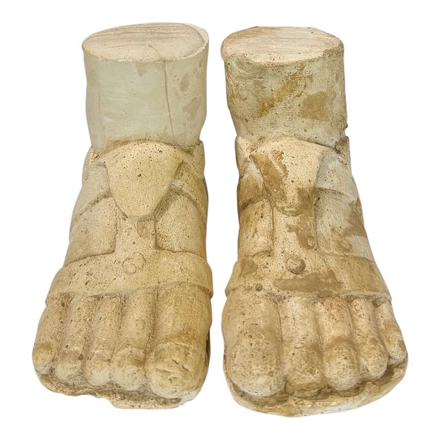 Antique Style French Plaster Sculptor’s Study - Sandler Feet Fragment For Sale