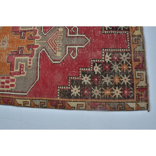 Red Oushak Vintage Handknotted Carpet For Sale - Image 8 of 10