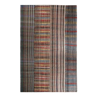 Rug & Kilim’s Patchwork Kilim Rug in Beige-Brown Multicolor Stripe Patterns