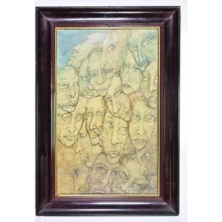 Ada Severi, Faces, Watercolor on Paper, Late 20th Century For Sale
