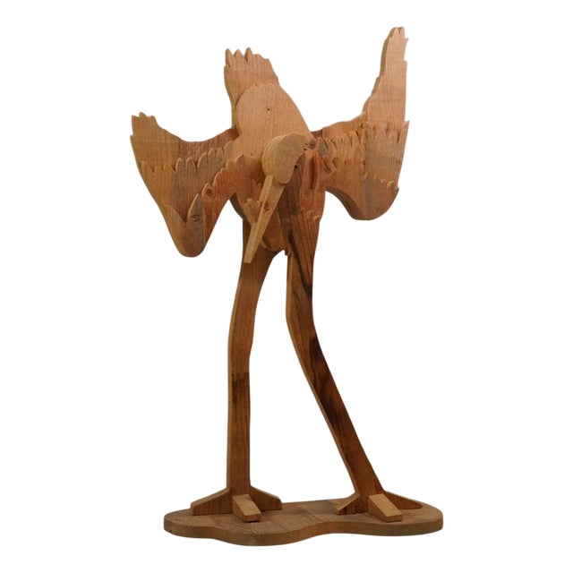 Design Michelangelo, Sculptural Flamingo, 1970s, Wood For Sale