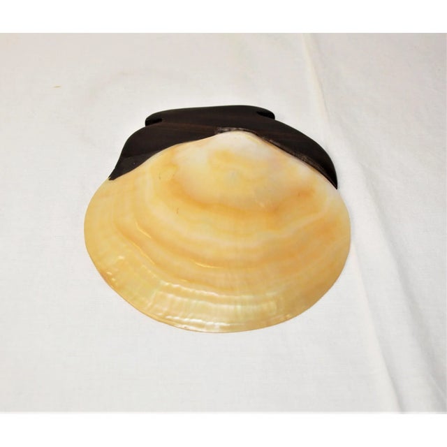 Contemporary Contemporary Mother of Pearl Plate With Wood Carved Handle For Sale - Image 3 of 4