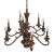 Mid 20th Century 9 Arm Antique Bronze Finish Chandelier For Sale