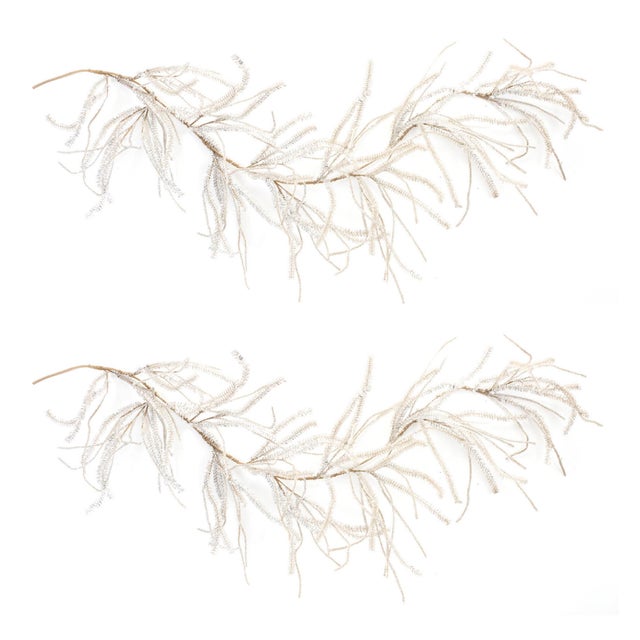 2020s Glittered Pine Garland (Set of 2) For Sale - Image 5 of 5