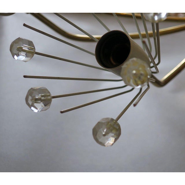 Vintage Austrian Elliptical Brass and Glass Chandelier, 1950s For Sale - Image 13 of 15