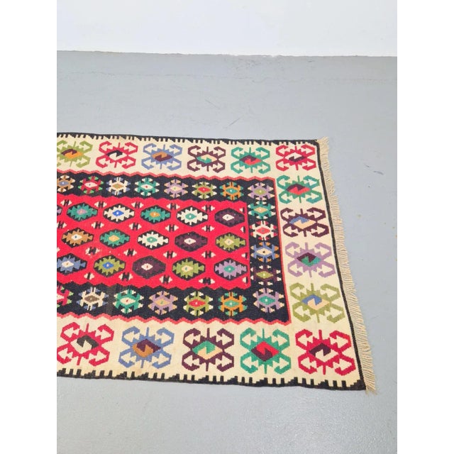 1950s Vintage Kelim Bohemian Wall Hanging Boho Rug, 1950s For Sale - Image 5 of 7