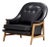 Edward Wormley Black Leather Janus Lounge Chair, Model 5701, Dunbar, 1957 For Sale
