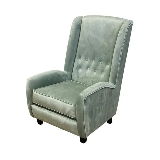 Textile Set of Lounge Chairs in Green Velvet, 1950s For Sale - Image 7 of 10