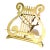 Large Vintage Solid Brass Lyre Harp Adjustable Book Stand Holder For Sale