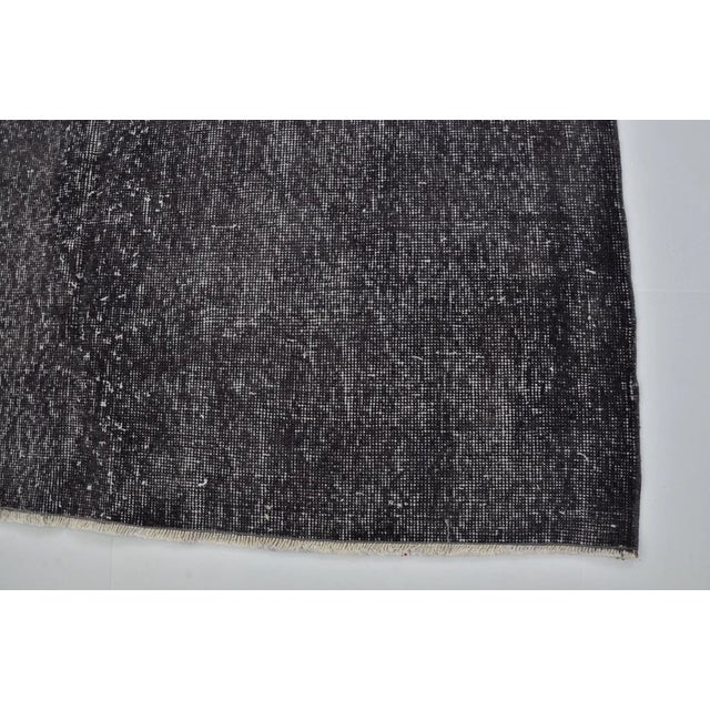 Turkish Vintage Turkish Oushak Black Rug For Sale - Image 3 of 10