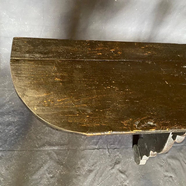 Antique Spanish Ebony Demilune Tables, Consoles or Side Tables -A Pair For Sale In Portland, ME - Image 6 of 12