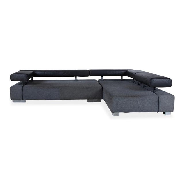 Sunrise Fabric Leather Corner Sofa with Manual Function from Brühl For Sale - Image 15 of 16