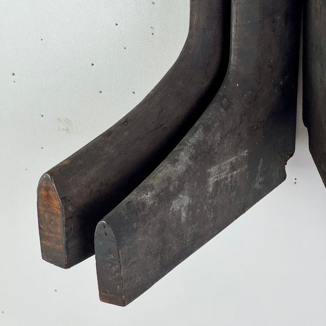 Rare to Market Set of 4 Primitive Antique Cobbler's Wood Boot Forms in Stained Black For Sale - Image 12 of 16