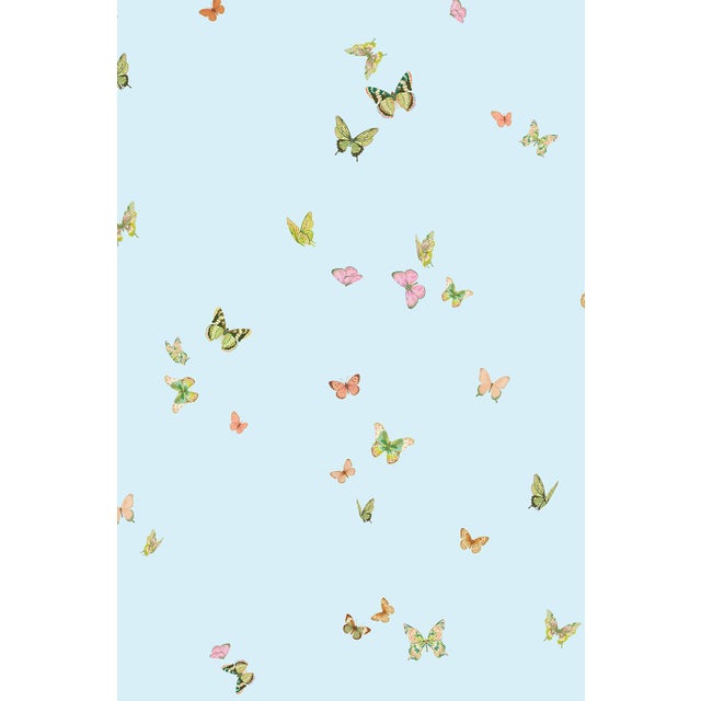 Not Yet Made - Made To Order Butterfly Grove Grasscloth Wallpaper by House Party | Wisteria Blue | 8 Yards For Sale - Image 5 of 9