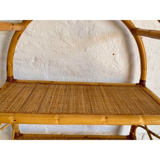Vintage Italian Wicker and Rattan Shelving Unit, 1970s For Sale - Image 9 of 15