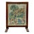 Antique Needlepoint Fires Screen With Cottage Garden Scene, Wood Framed Hearth Screen, C. 1920s–1940s For Sale