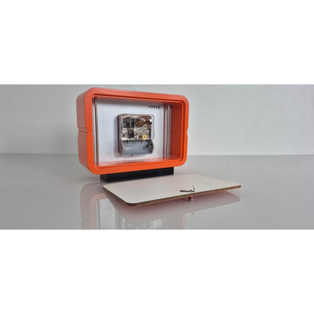 Orange Ato-Mat Table Clock from Junghans for Olympia, 1970s For Sale - Image 13 of 18