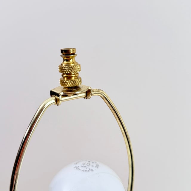 Waterford Waterford Crystal Lismore Hourglass Table Lamp — Brass Base & White Bell Shade, 1980s Hollywood Regency For Sale - Image 4 of 11