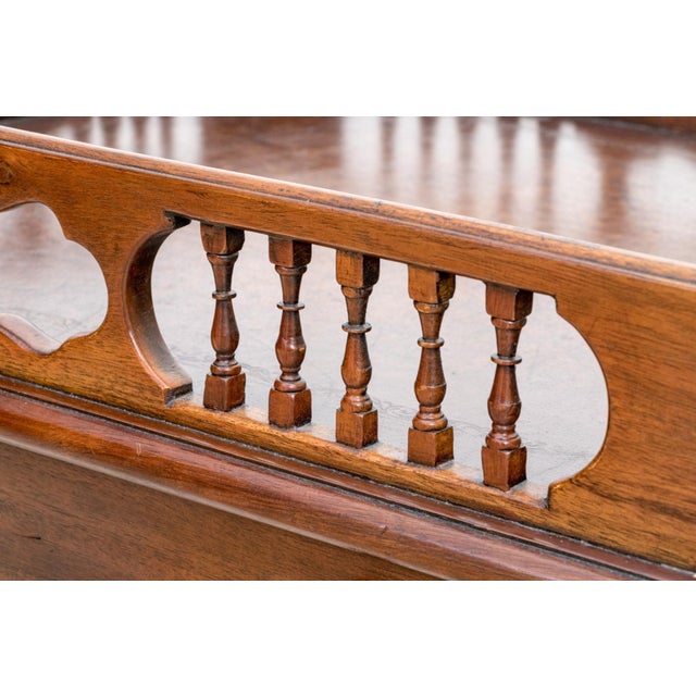 Theodore Alexander Theodore Alexander Mahogany Galleried Drinks Table With Leather Top & Drawer For Sale - Image 4 of 11